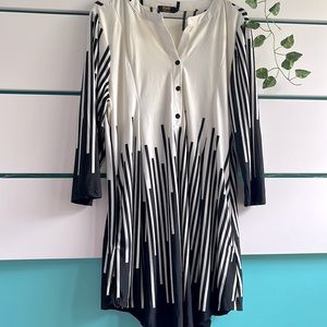 Black and white long sleeve R&B dress